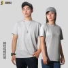 Camiseta de algodón peinado manga corta simple verano color sólido cuello redondo top publicidad hombre legging details Picture